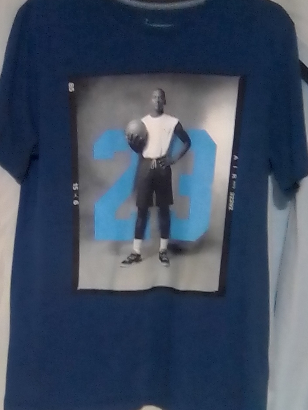 Men's Navy Graphic Basketball Tee with Blue 23 Print Micheal Jordan Dri-Fit